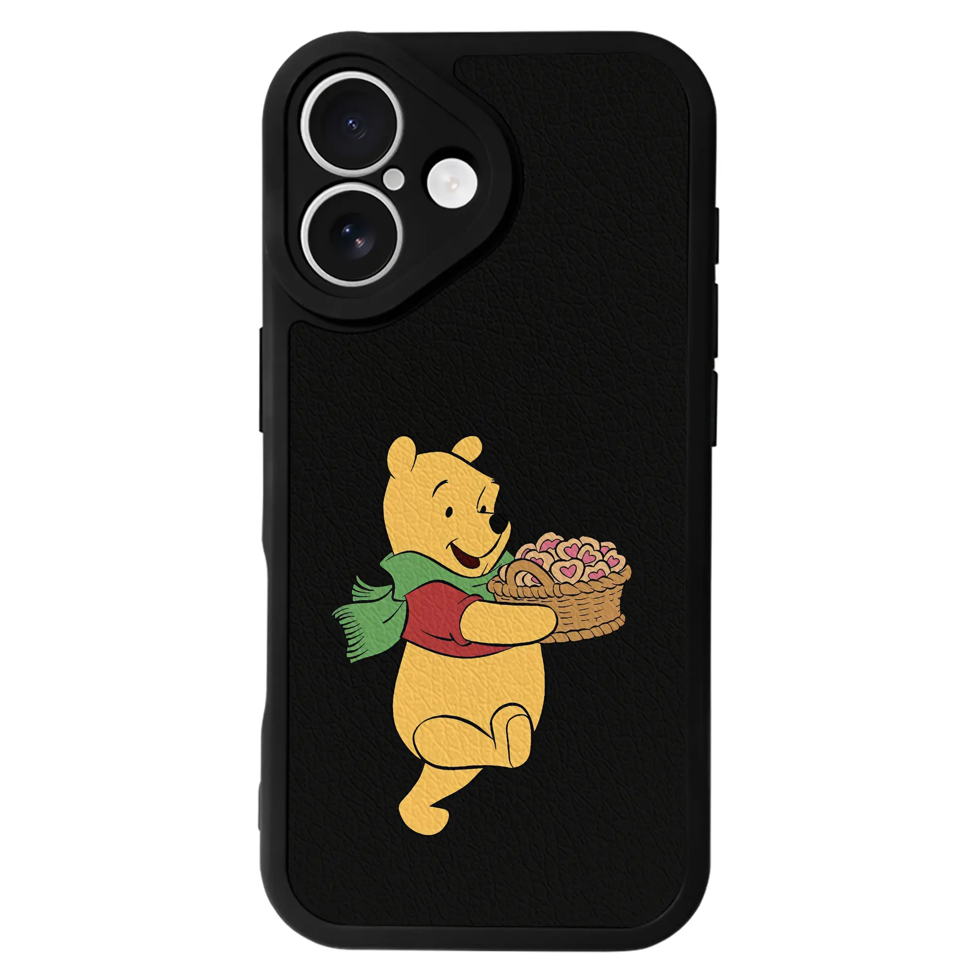 プーさん グッズ くまのプーさん - IPhone 16シリーズ対応 ・ シリコンスマホケース ・ レザー調 ・ 高精度フィット ・ 耐衝撃 ・ ワイヤレス充電対応 ・ 精密カット